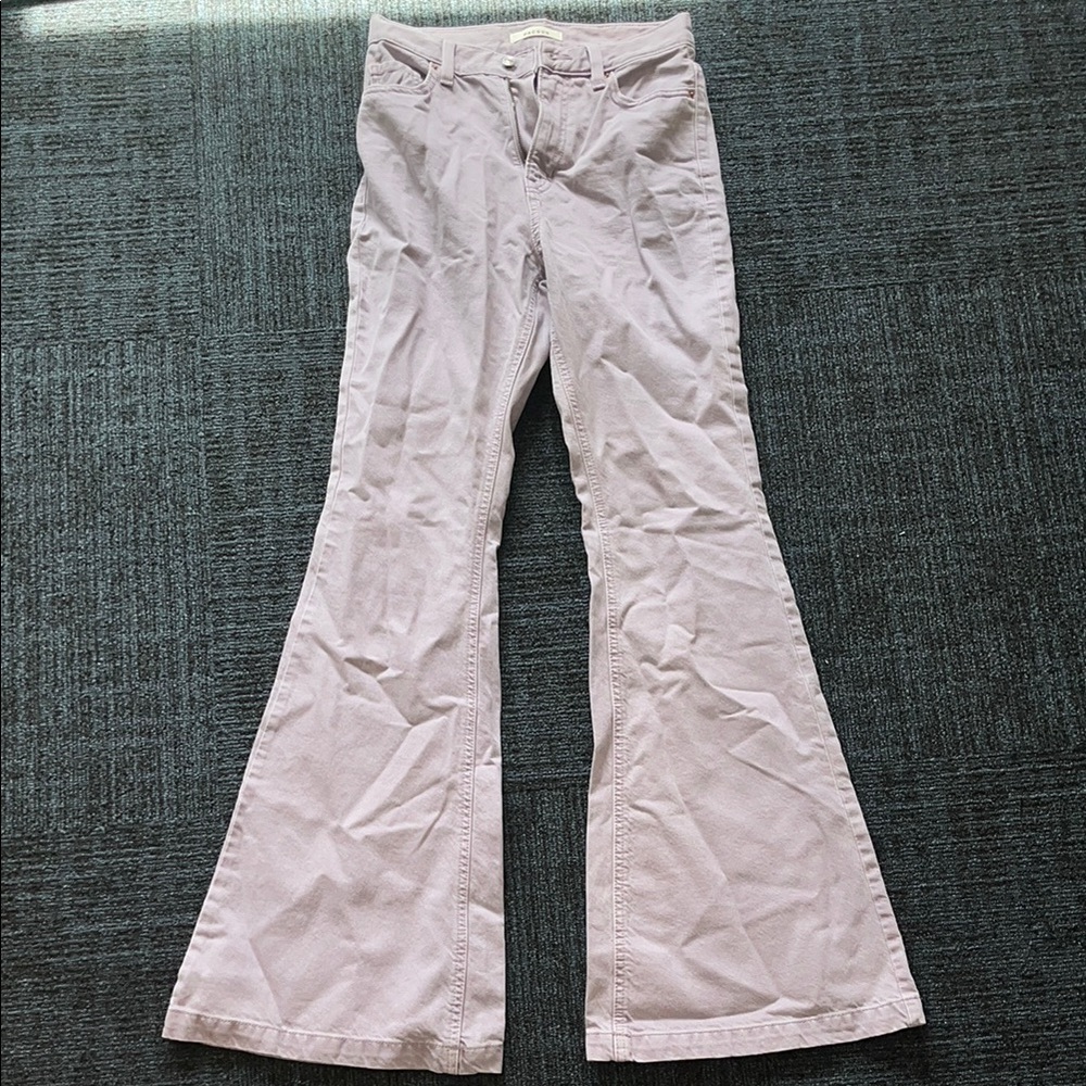 Light Purple High-Waisted Flared Jeans
